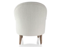 Fauteuil crapaud avec accoudoirs pieds bois teinte noyer et tissu beige naturel Fauteuil crapaud avec accoudoirs pieds bois teinte noyer et tissu beige naturel