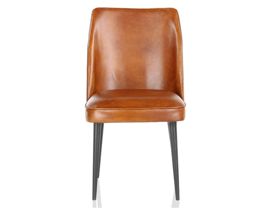 Chaise vintage cuir marron clair