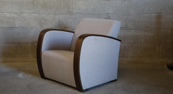 Leather club armchair dark brown studded armrests