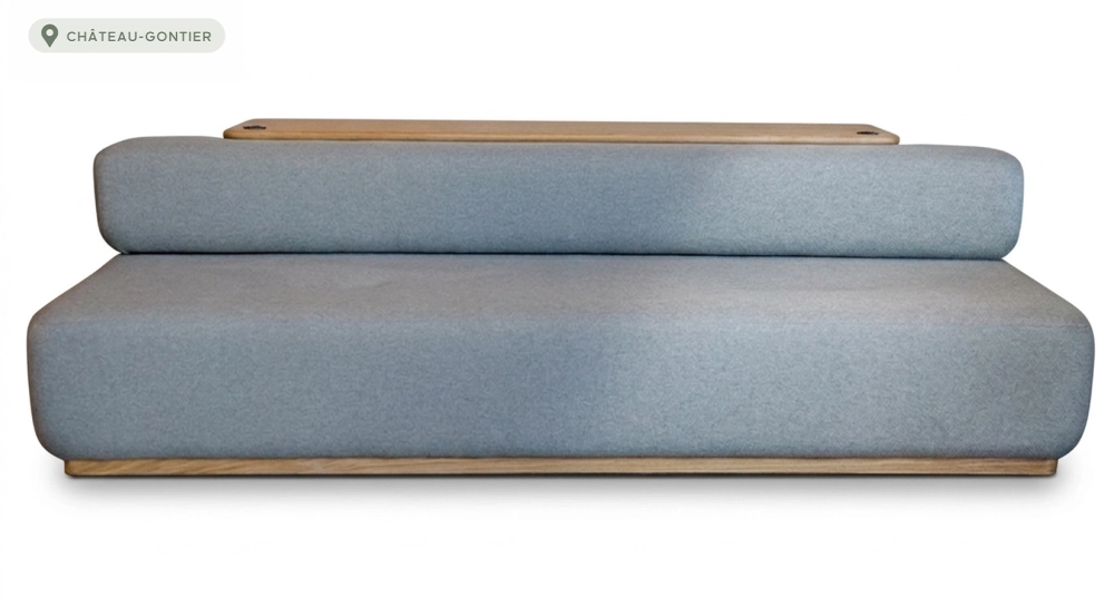 Canapé design tissu gris clair