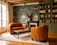 Leather club armchair cognac