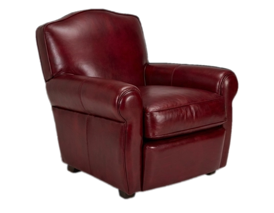 Fauteuil club cuir rouge carmin