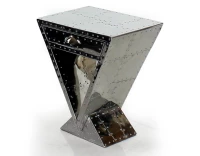 Table de chevet art déco aluminium riveté
