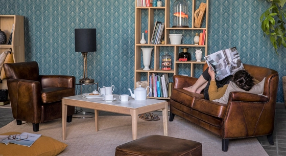 2 seater leather club sofa vintage brown