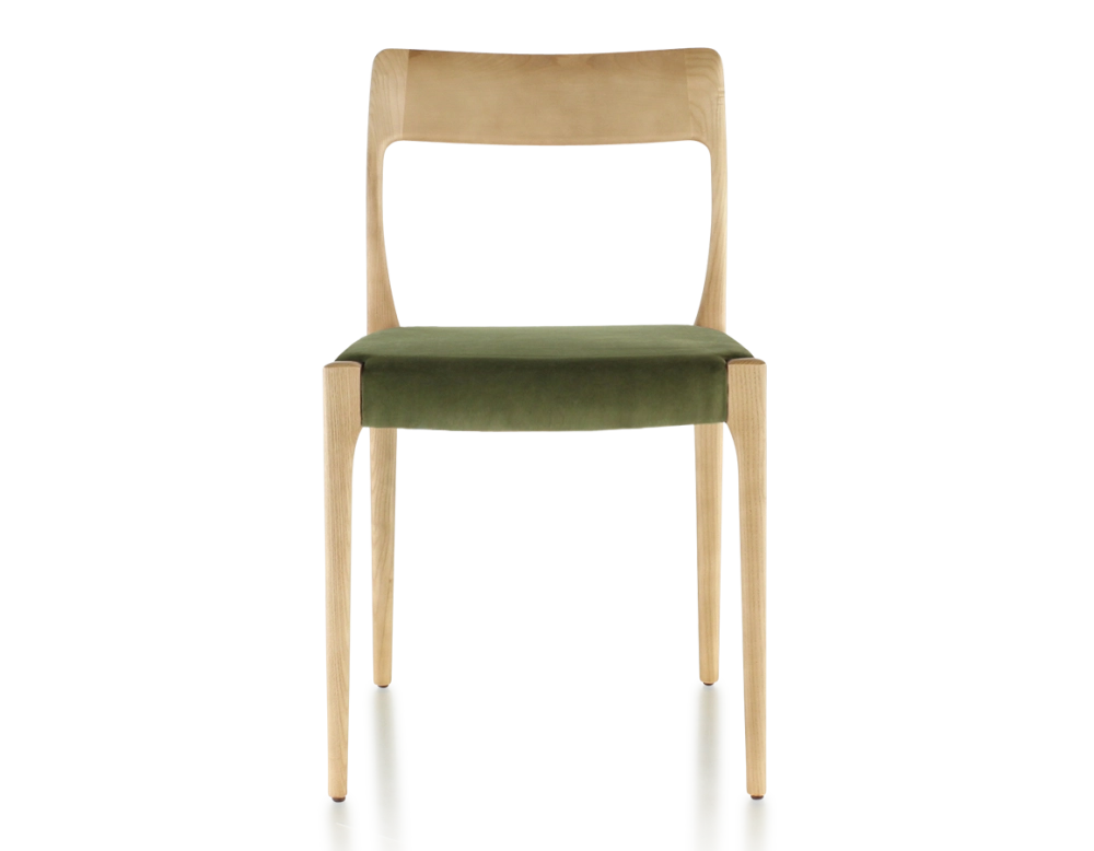 Scandinavian chair natural wood stain olive green fabric seat Scandinavian chair natural wood stain olive green fabric seat