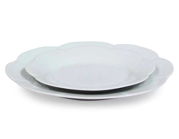 Lot de 6 assiettes plates porcelaine blanche - D 26 cm - Tivoli