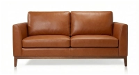 2.5 seater designer sofa chestnut leather