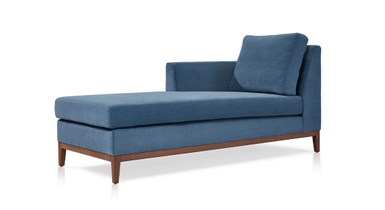 Méridienne gauche tissu bleu jean