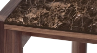 Extending table for 8 to 12 people in walnut and ceramic with ceramic extensions natural wood finish and brown marble-effect ceramic 160x100 cm Extending table for 8 to 12 people in walnut and ceramic with ceramic extensions natural wood finish and brown marble-effect ceramic 160x100 cm