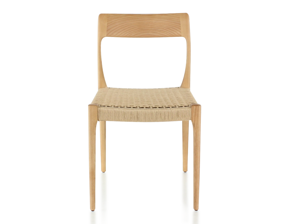 Chaise scandinave bois teinte naturelle assise corde Chaise scandinave bois teinte naturelle assise corde