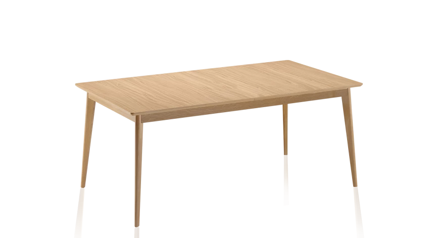 Table salle à manger en chêne 6 à 10 personnes teinte naturelle plateau bois 140x100 cm