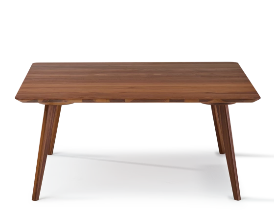 Table basse carré en noyer plateau bois F3 teinte naturelle 90x90x30 cm