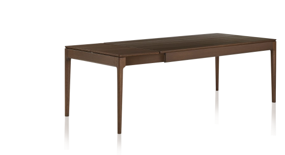 Table extensible en chêne 8 à 12 personnes avec plateau et allonges bois teinte marron foncé 160x100 cm