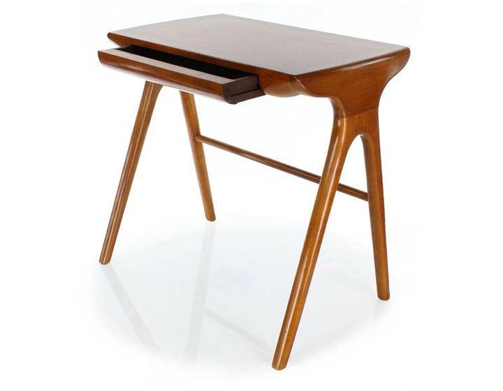 Bureau scandinave petit modèle bois teinte merisier L80 cm Bureau scandinave petit modèle bois teinte merisier L80 cm