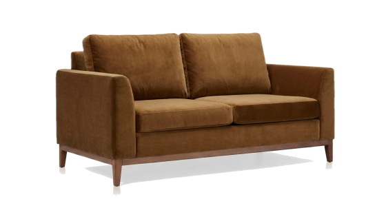 Canapé design 2 places tissu velours bronze