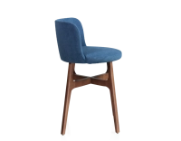 Bar stool h60 cm walnut-stained wood, denim-blue fabric seat Bar stool h60 cm walnut-stained wood, denim-blue fabric seat