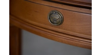 Console ancienne demi-lune style directoire bois teinte ancienne finition antiquaire poussée Console ancienne demi-lune style directoire bois teinte ancienne finition antiquaire poussée