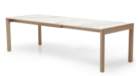Table extensible 8 à 12 personnes en chêne et céramique allonges céramique bois teinte naturelle et céramique effet marbre blanc m1 160x100 cm Table extensible 8 à 12 personnes en chêne et céramique allonges céramique bois teinte naturelle et céramique effet marbre blanc m1 160x100 cm