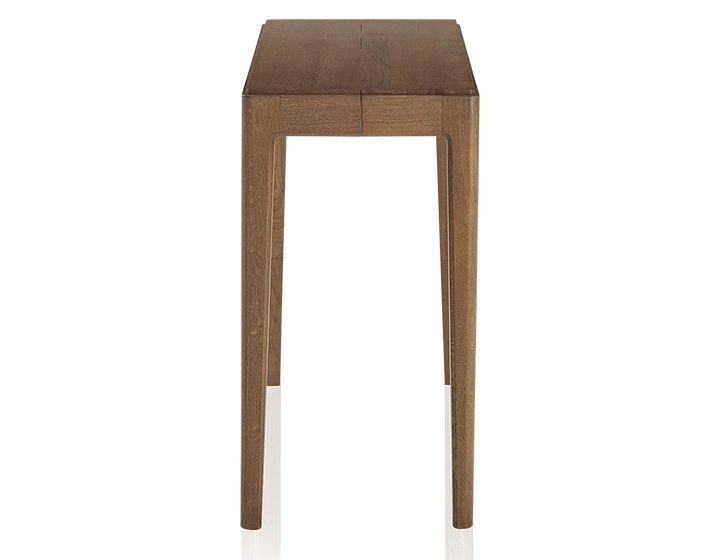 Console extensible en chêne avec 2 allonges teinte noyer 100x50 cm Console extensible en chêne avec 2 allonges teinte noyer 100x50 cm