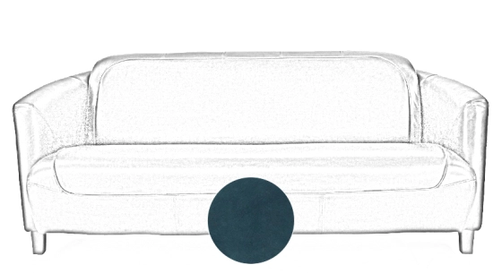 3 seater leather club sofa blue