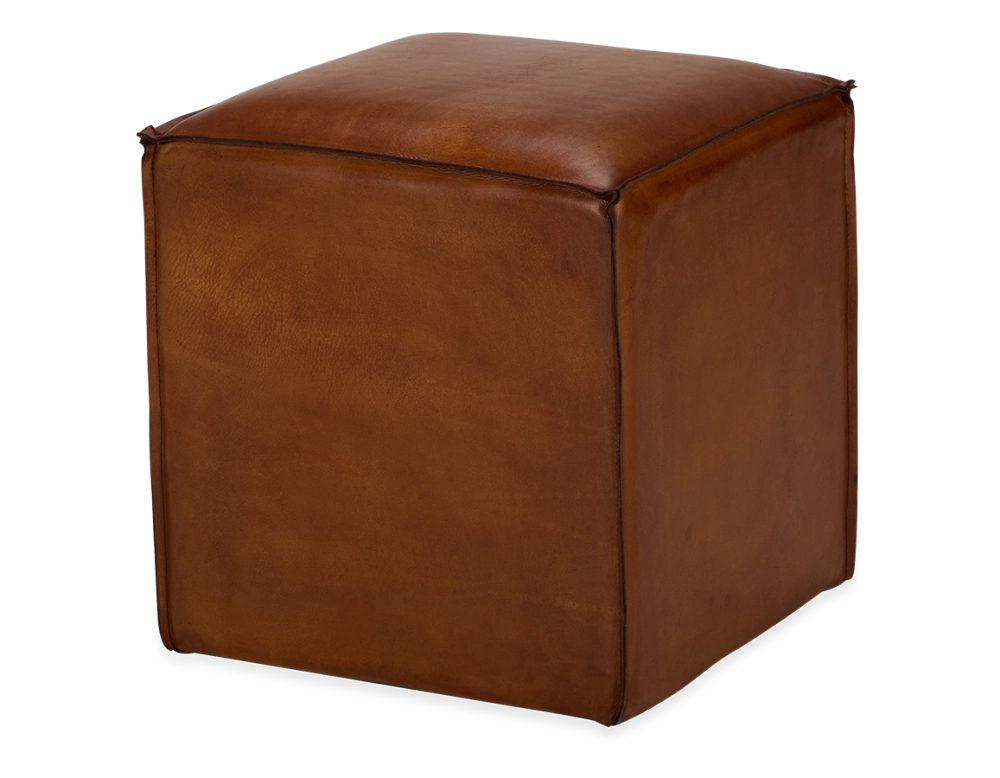 Pouf cuir marron clair Pouf cuir marron clair