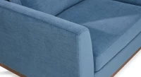 Canapé d'angle méridienne gauche 4/5 places tissu bleu jean (MG - 2,5D)