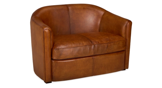 Canapé club cuir 2 places marron clair