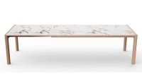Table extensible 8 à 12 personnes en chêne et céramique allonges céramique bois teinte naturelle et céramique effet marbre blanc m3 180x100 cm Table extensible 8 à 12 personnes en chêne et céramique allonges céramique bois teinte naturelle et céramique effet marbre blanc m3 180x100 cm