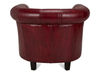 Sillón Chesterfield de piel rojo carmín reposabrazos con tachuelas