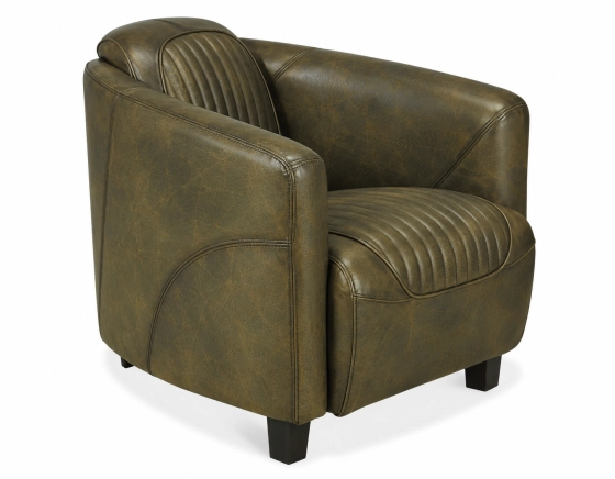 Fauteuil club cuir vert olive