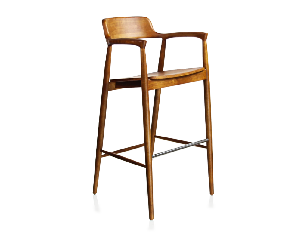 Bar stool h80 cm cherry-stained wood Bar stool h80 cm cherry-stained wood