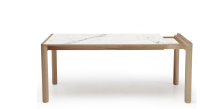 Table extensible 8 à 12 personnes en chêne et céramique allonges céramique bois teinte naturelle et céramique effet marbre blanc m1 160x100 cm Table extensible 8 à 12 personnes en chêne et céramique allonges céramique bois teinte naturelle et céramique effet marbre blanc m1 160x100 cm