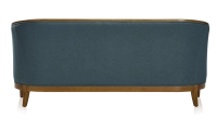 Canapé ancien 3 places accoudoirs moulurés bois teinte ancienne et tissu bleu océan Canapé ancien 3 places accoudoirs moulurés bois teinte ancienne et tissu bleu océan