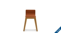 Tabouret design chêne teinte naturelle assise tissu rouge bordeaux Tabouret design chêne teinte naturelle assise tissu rouge bordeaux