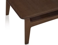 Table basse carrée en chêne teinte marron foncé 100x100 cm 100x100 cm
