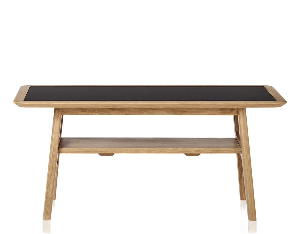 Table basse rectangulaire en chêne et céramique avec bois teinte naturelle plateau céramique noir unie 100x50 cm Table basse rectangulaire en chêne et céramique avec bois teinte naturelle plateau céramique noir unie 100x50 cm