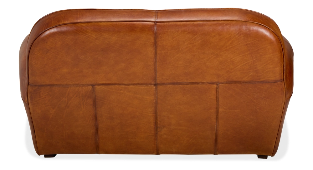 2 seater leather club sofa light brown piped armrests 2 seater leather club sofa light brown piped armrests