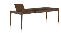 Table extensible en chêne 6 à 12 personnes avec plateau et allonges bois teinte marron foncé 140x100 cm Table extensible en chêne 6 à 12 personnes avec plateau et allonges bois teinte marron foncé 140x100 cm
