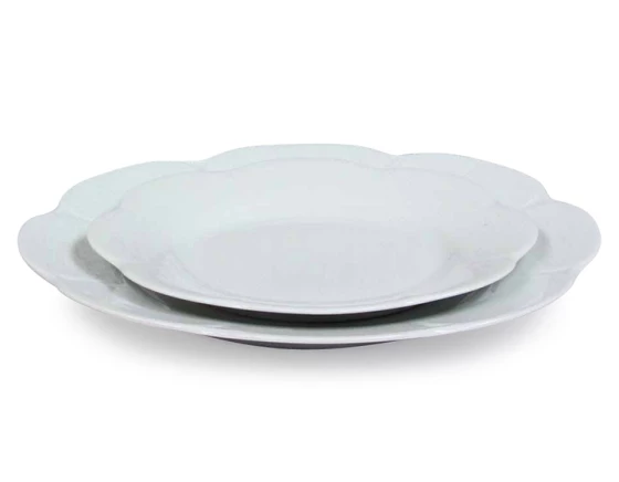 Assiette plate blanche porcelaine de Limoges lot de 6