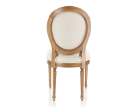 Chaise ancienne style Louis XVI bois teinte ancienne et tissu bouclé blanc Chaise ancienne style Louis XVI bois teinte ancienne et tissu bouclé blanc