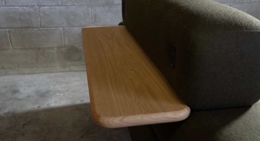 Antique 3 seater sofa tissu en laine bouillie marron