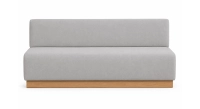 Banco socle de roble natural asiento tejido beige natural