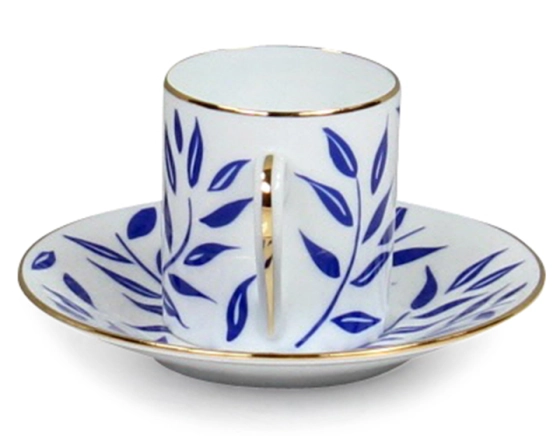 Coffee cup with porcelain saucer set of 2