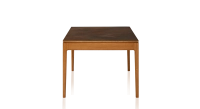 Oak and ceramic dining table for 6 people with cherry-stained wood and oxidised brown ceramic top 180x90 cm Oak and ceramic dining table for 6 people with cherry-stained wood and oxidised brown ceramic top 180x90 cm