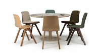 Table salle à manger ronde en chêne et céramique 6 personnes avec bois teinte naturelle et plateau céramique effet marbre blanc m3 120x120 Table salle à manger ronde en chêne et céramique 6 personnes avec bois teinte naturelle et plateau céramique effet marbre blanc m3 120x120