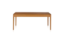 Table extensible en chêne 6 à 12 personnes avec plateau et allonges bois teinte merisier 140x100 cm