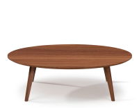 Round walnut wood coffee table F1 natural finish 100x100x40 cm
