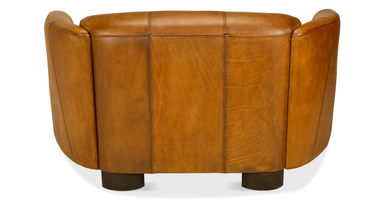 Canapé club cuir 2 places cognac