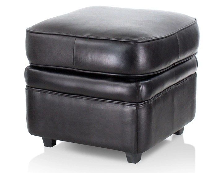 Leather pouffe black Leather pouffe black