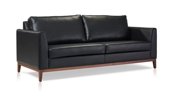 Canapé design 3 places cuir ébène